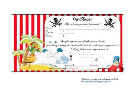 Cartes D Invitations Anniversaire Pirate A Imprimer Anniversaires Enfants A La Reunion
